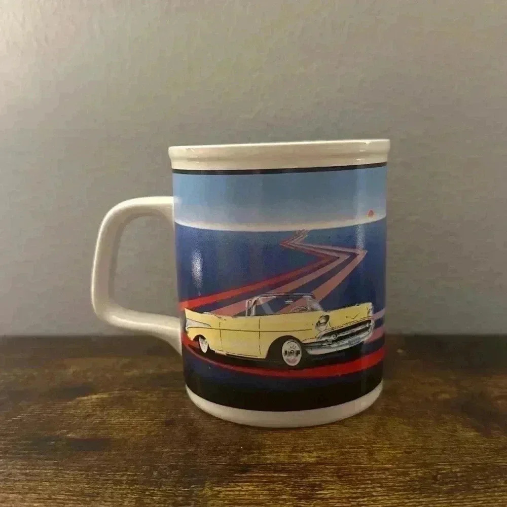 1985 Plymouth 57‎ Heaven classic car Mountain Enesco Japan coffee cup mug